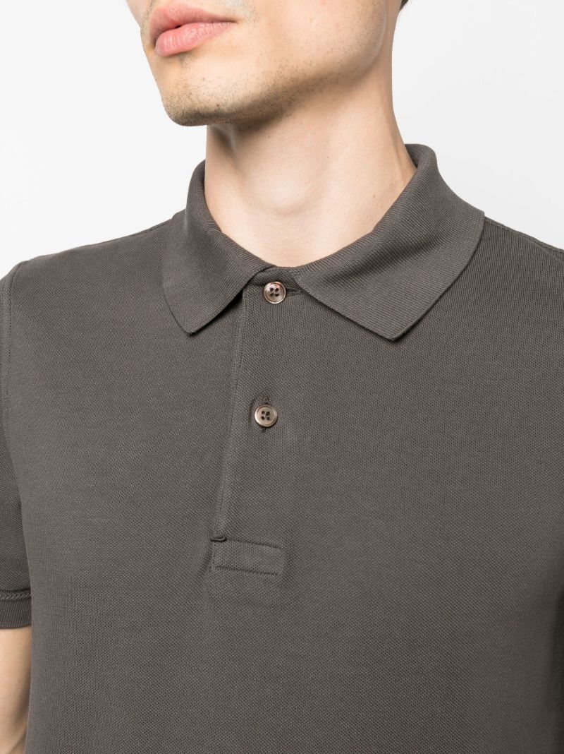 Grey Cotton Polo Shirt