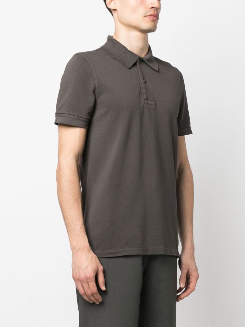 Grey Cotton Polo Shirt