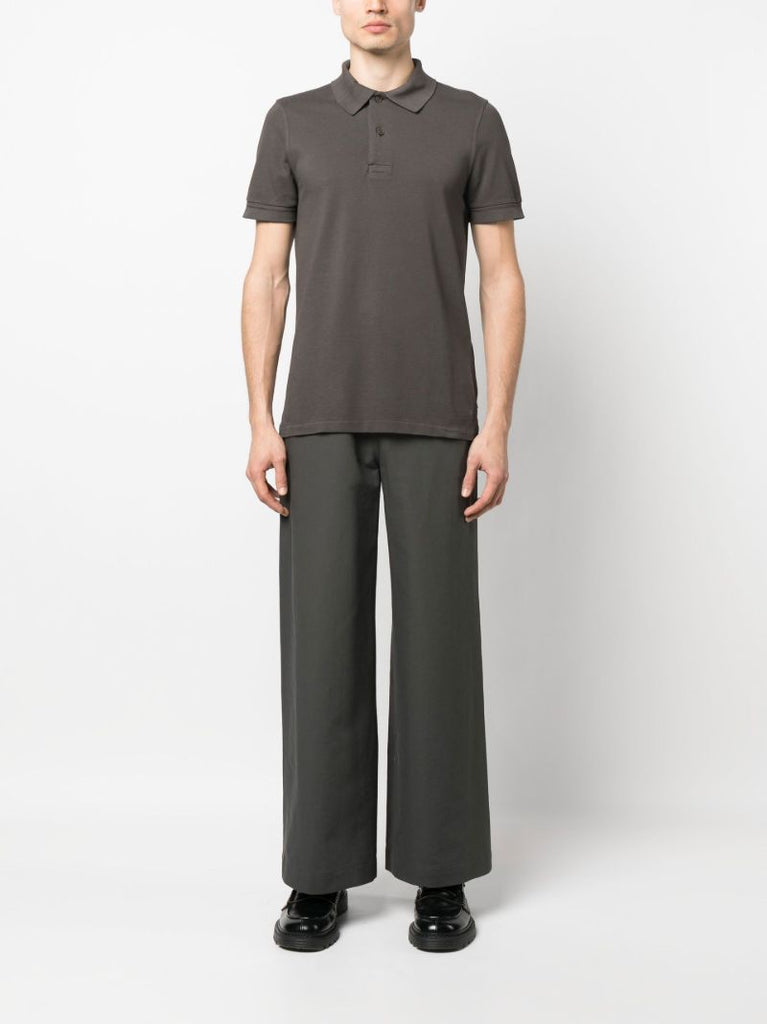 Grey Cotton Polo Shirt