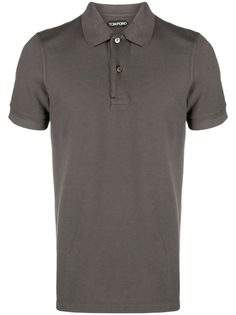 Grey Cotton Polo Shirt