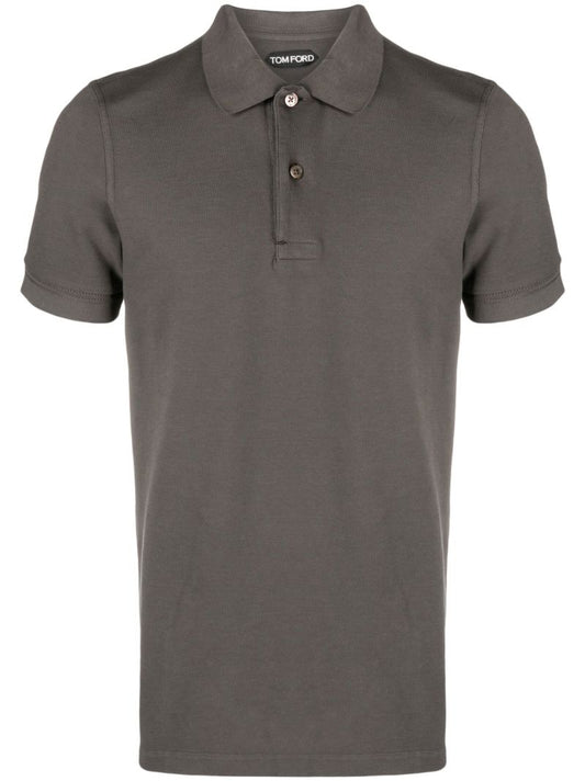 Grey Cotton Polo Shirt