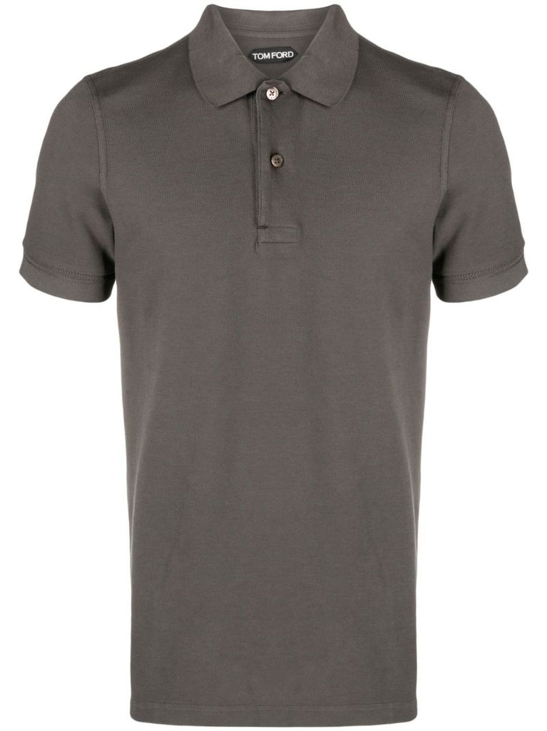 Grey Cotton Polo Shirt