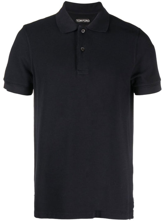 Blue Cotton Polo Shirt