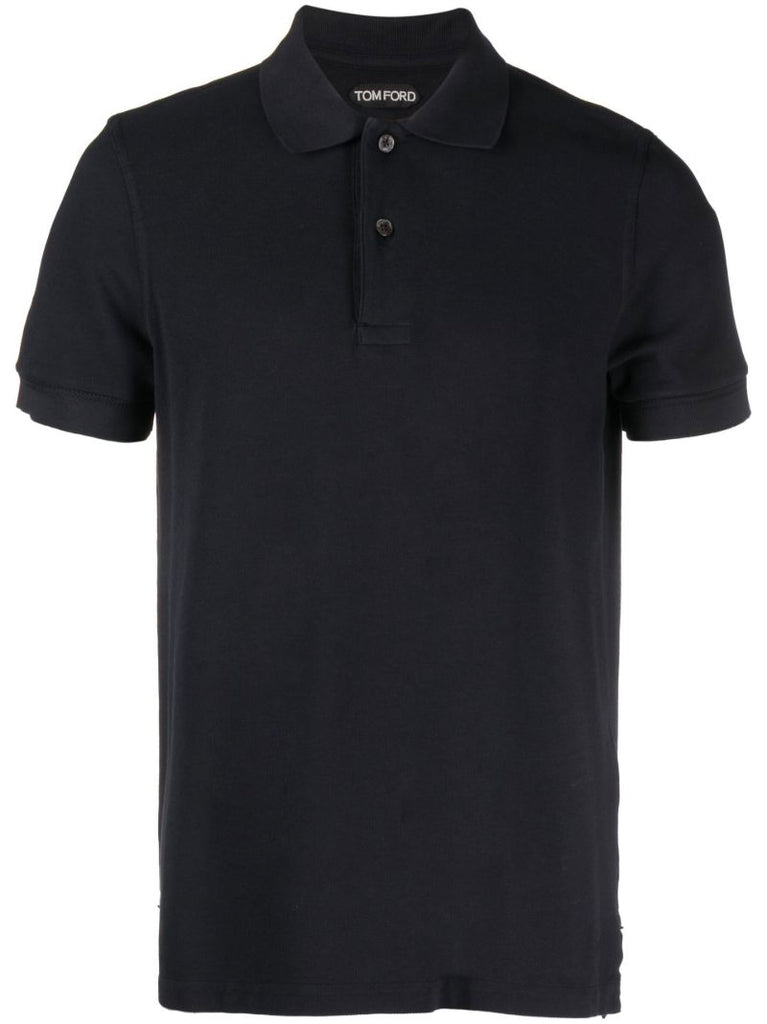 Blue Cotton Polo Shirt