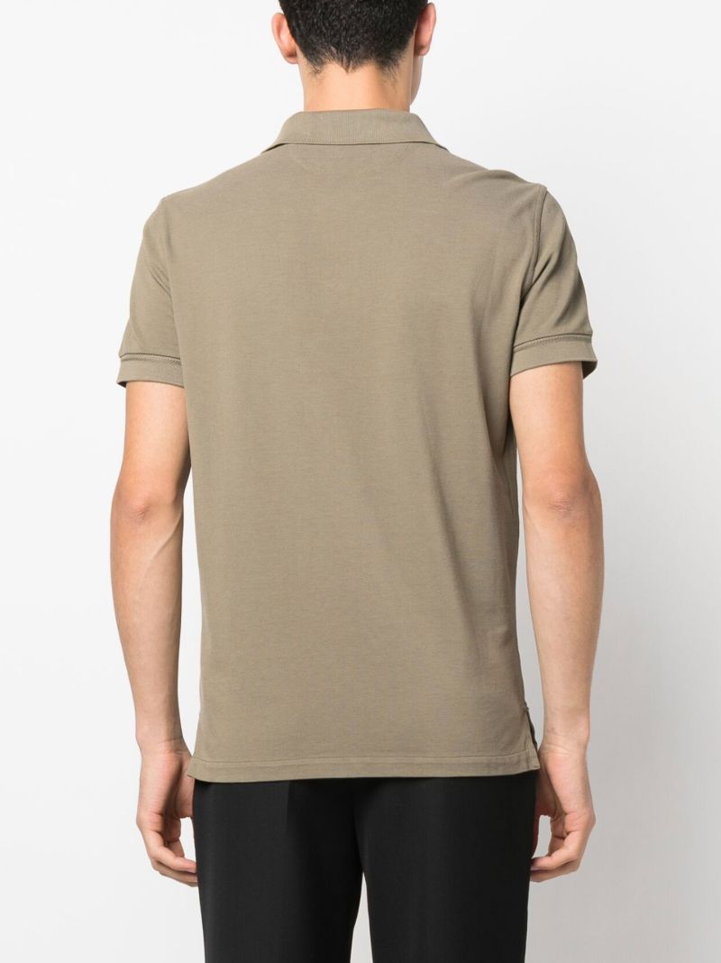 Green Short Sleeved Cotton Polo Shirt