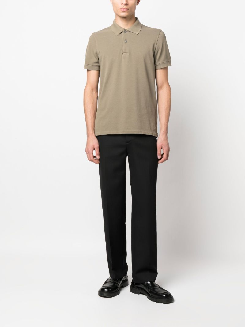 Green Short Sleeved Cotton Polo Shirt