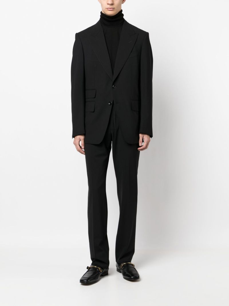 Black Roll Neck Wool Sweater