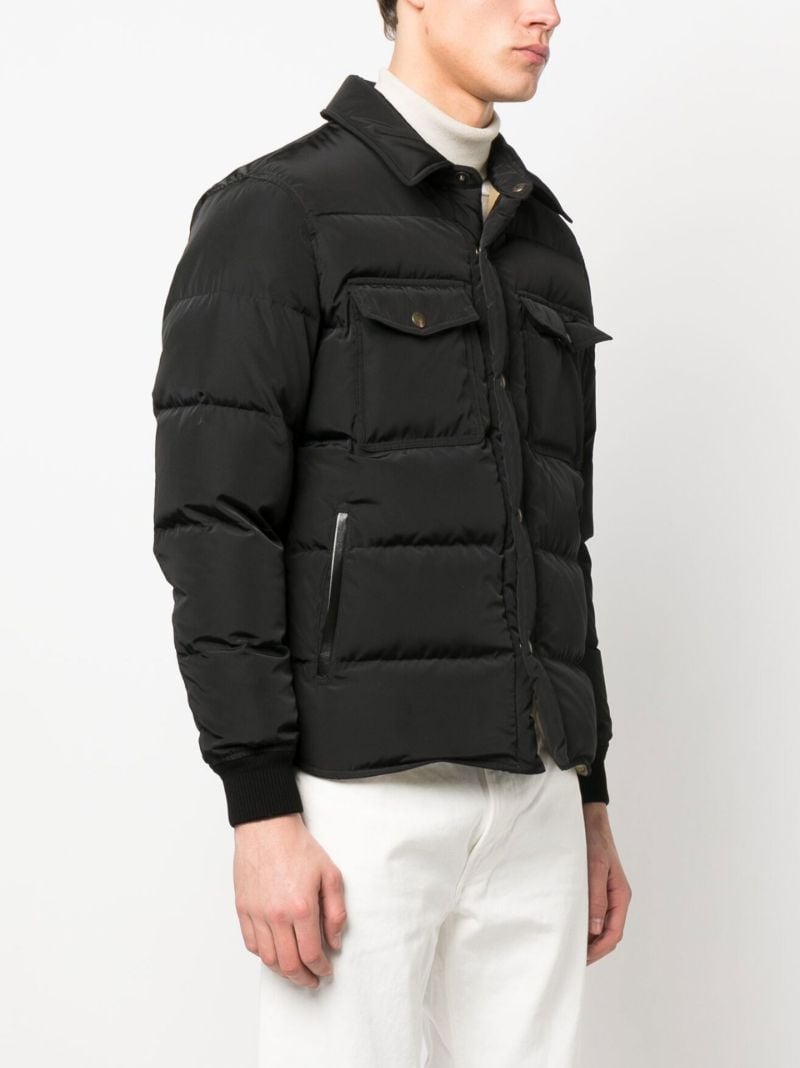 Black Techno Ottoman Padded Jacket