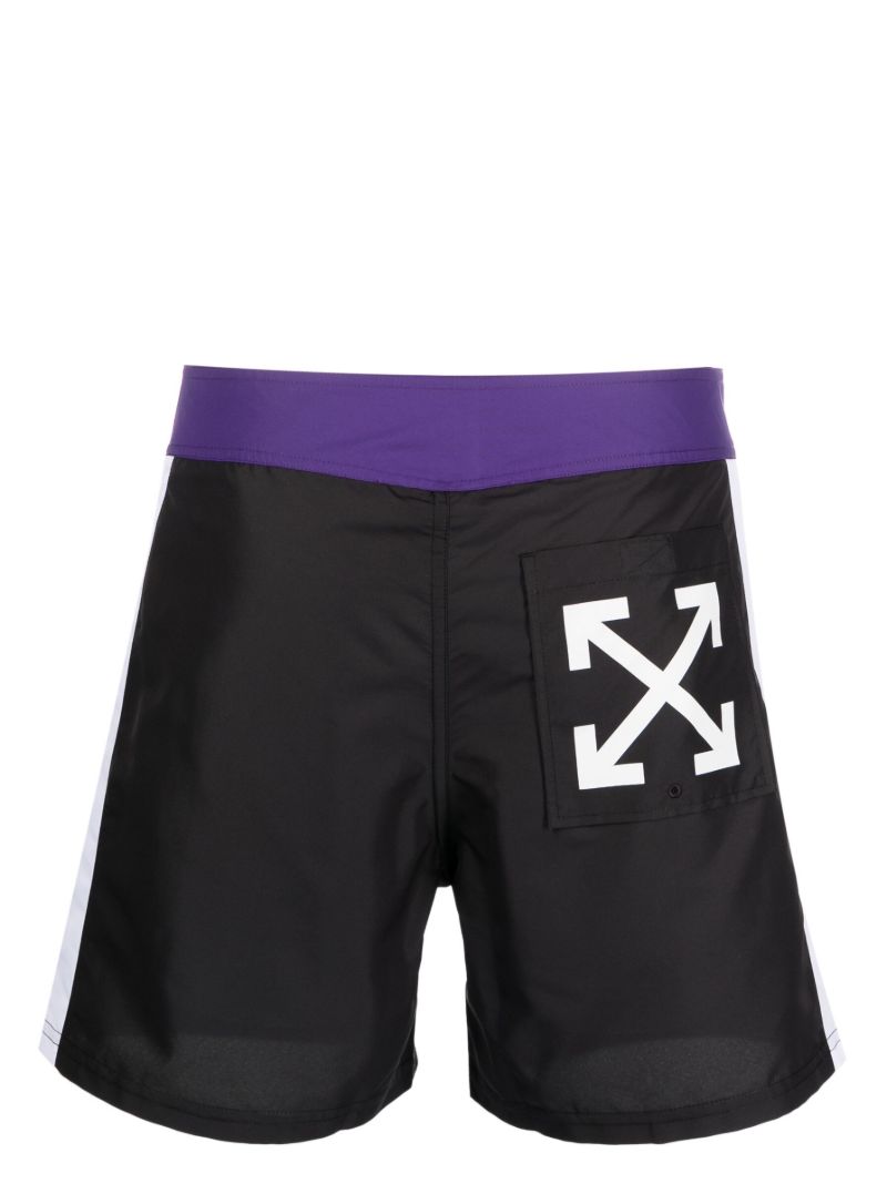 Black Arrow Block Sunset Swim Shorts