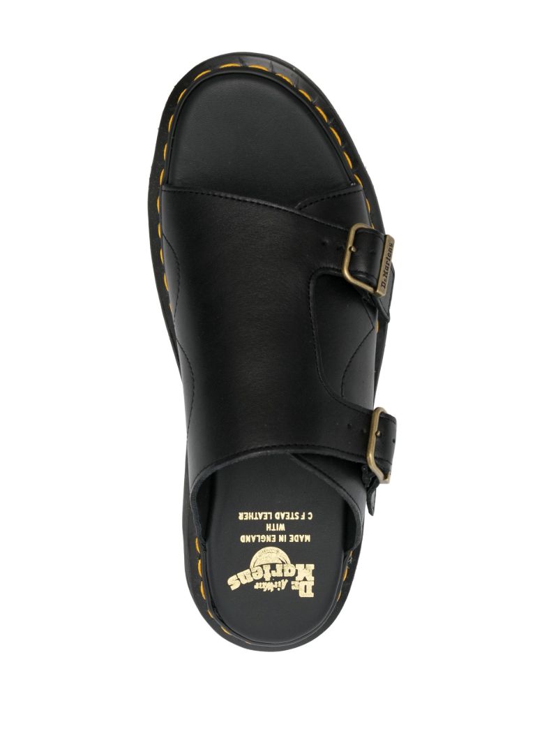 Black Leather Slip-on Sandals