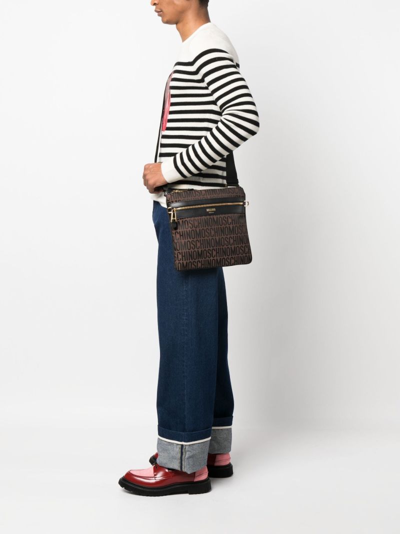 Brown Logo-jacquard Messenger Bag