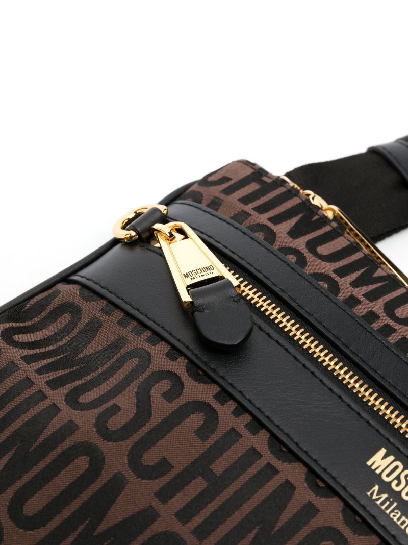 Brown Logo-jacquard Messenger Bag
