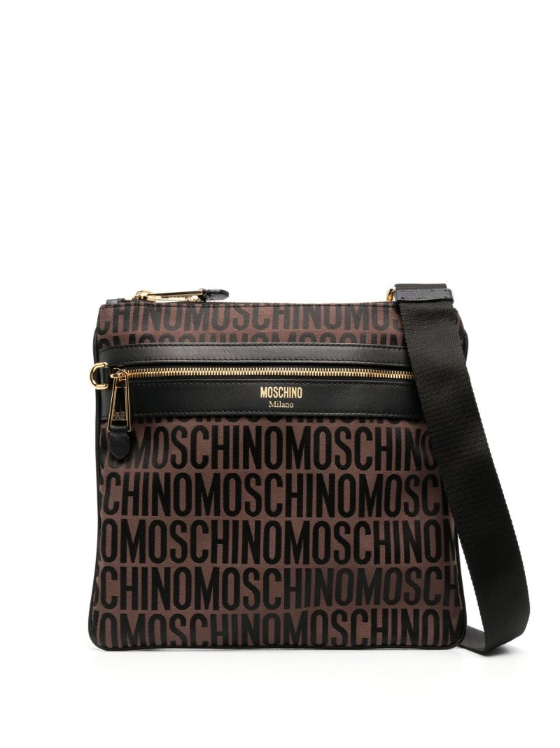 Brown Logo-jacquard Messenger Bag