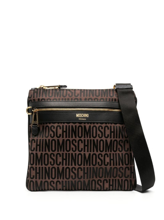 Brown Logo-jacquard Messenger Bag