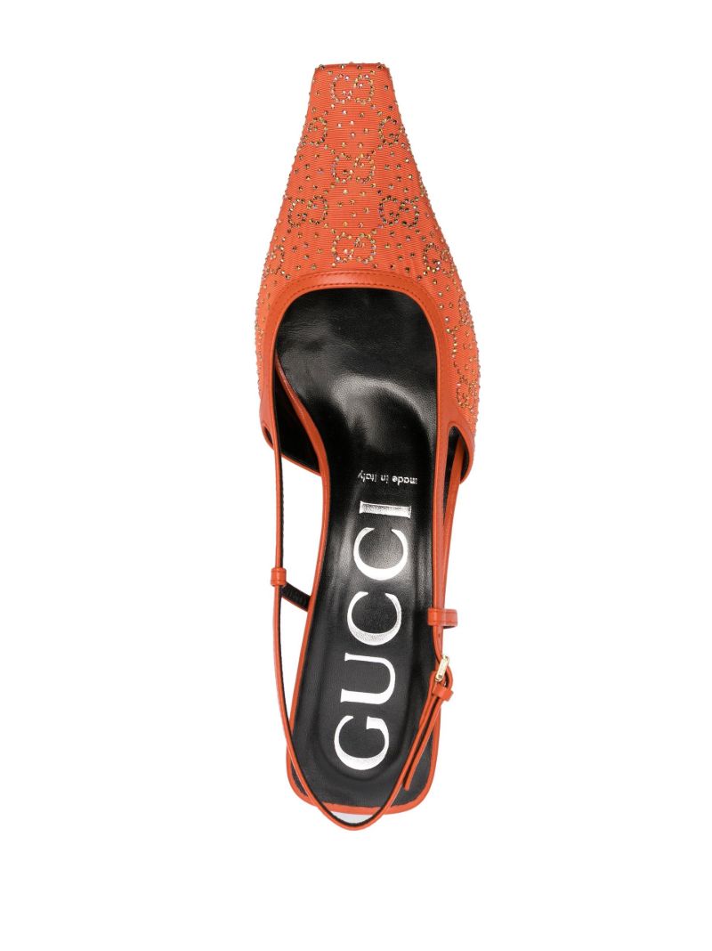 Orange 35 Gg Slingback Leather Pumps