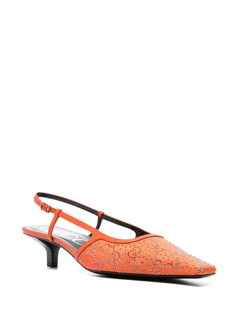 Orange 35 Gg Slingback Leather Pumps