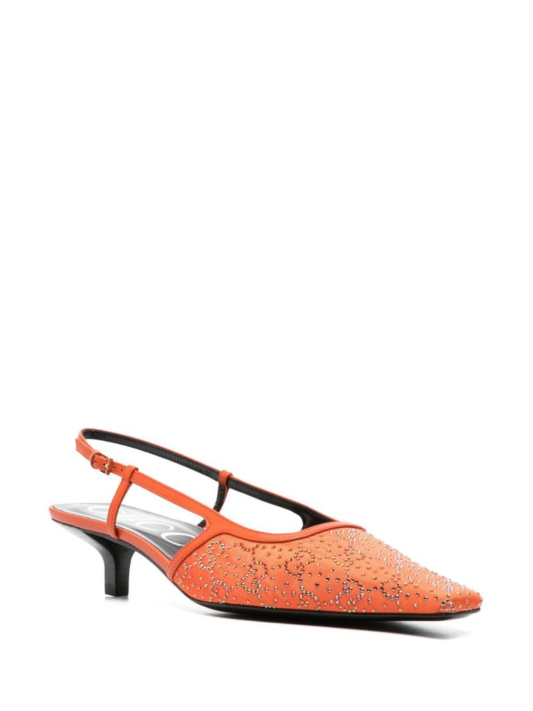 Orange 35 Gg Slingback Leather Pumps