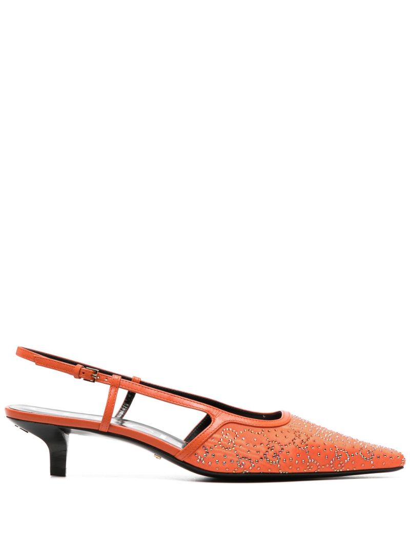 Orange 35 Gg Slingback Leather Pumps