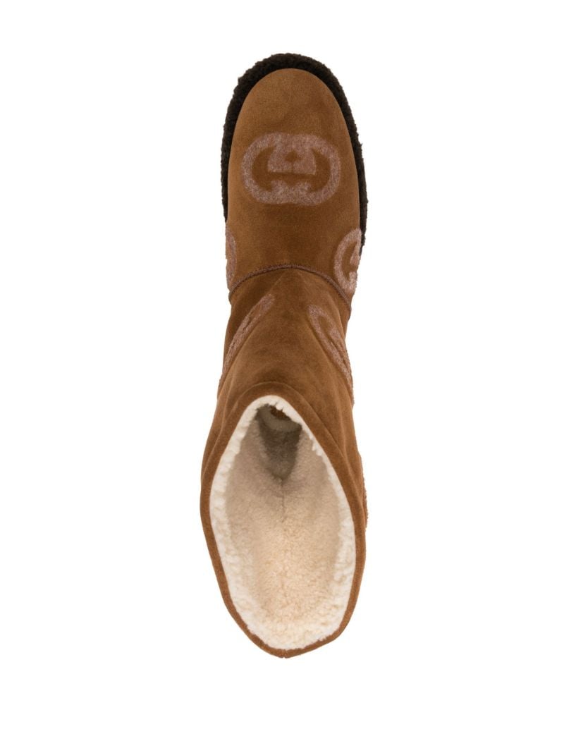 Brown Interlocking G Suede Boots