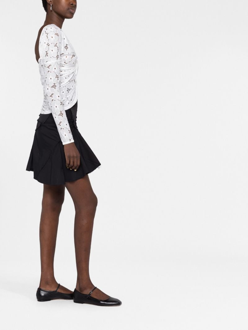 White Floral Asymmetric Lace Top