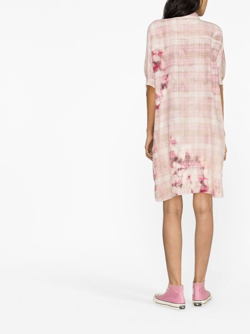 Pink Oversized Plaid Shirtdress