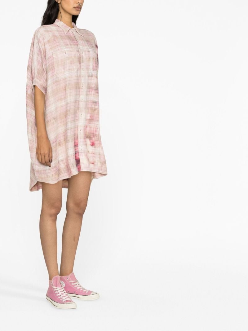 Pink Oversized Plaid Shirtdress