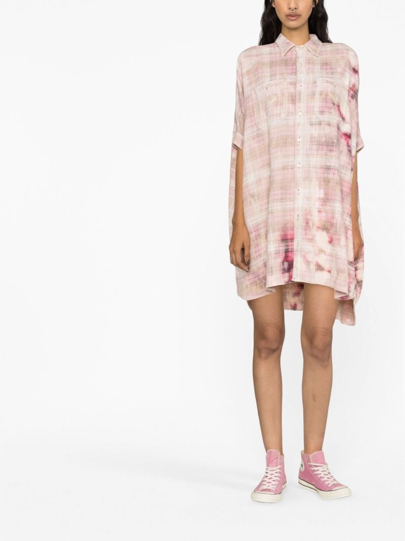 Pink Oversized Plaid Shirtdress