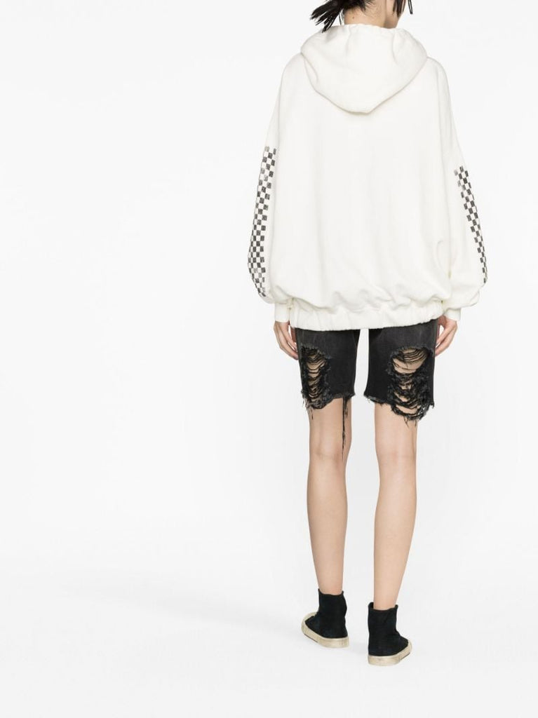 White Jumbo Skate Oversized Cotton Hoodie