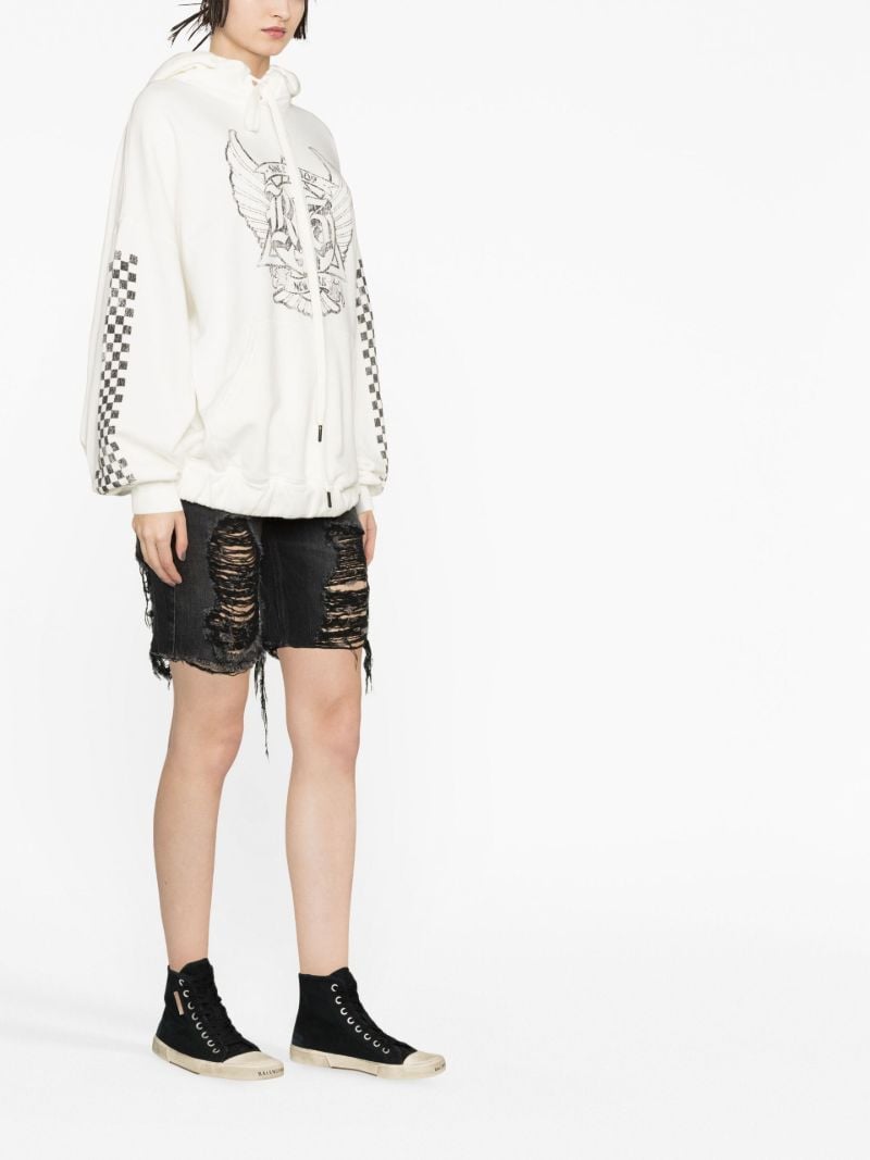 White Jumbo Skate Oversized Cotton Hoodie