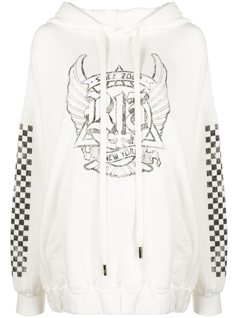 White Jumbo Skate Oversized Cotton Hoodie