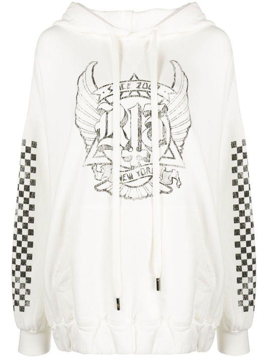 White Jumbo Skate Oversized Cotton Hoodie