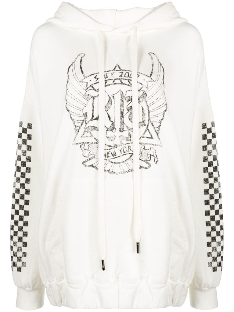White Jumbo Skate Oversized Cotton Hoodie