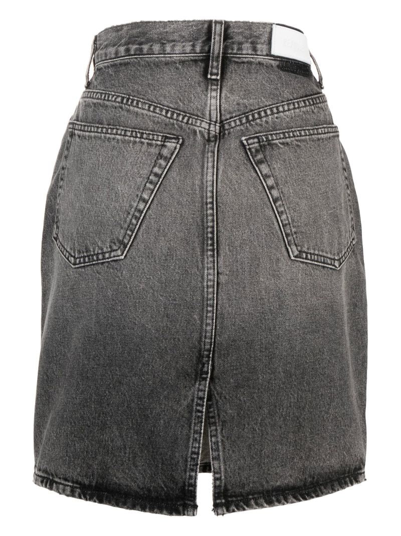 Black Pencil Denim Skirt