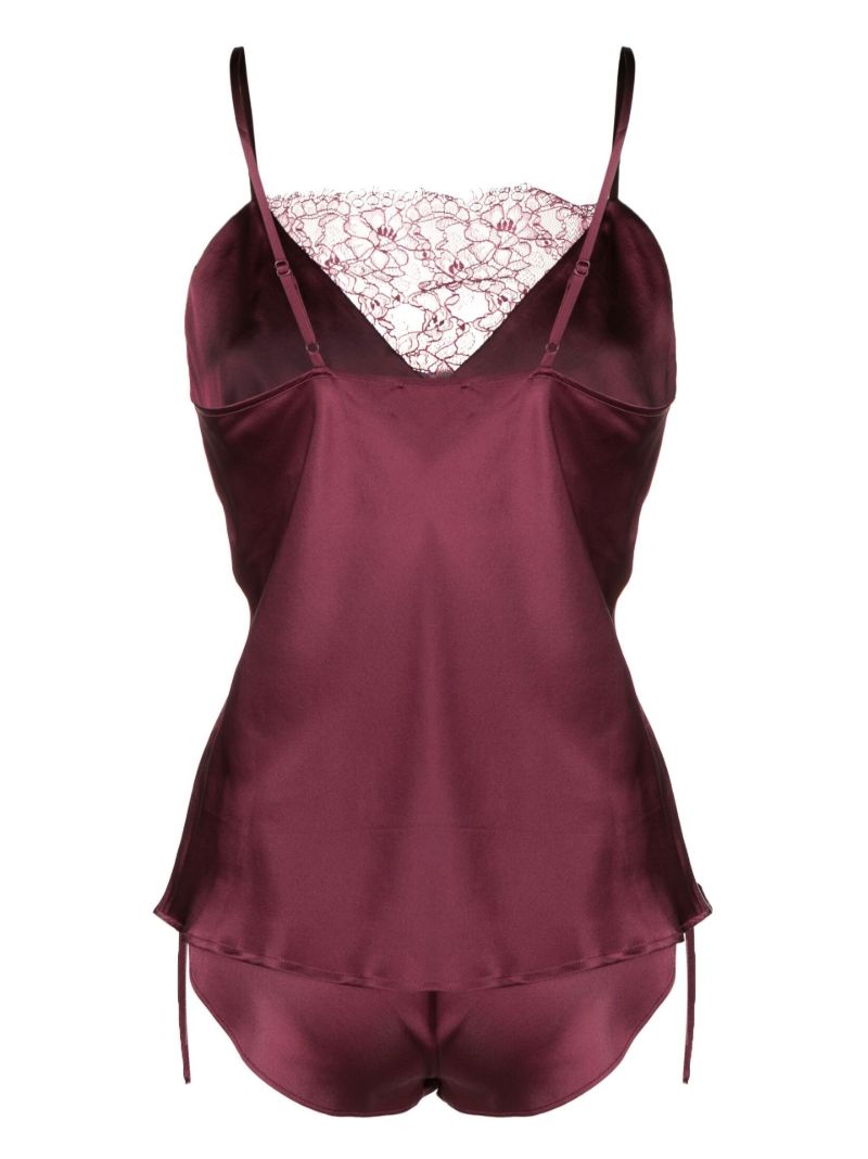 Purple Silk Camisole and Short Set