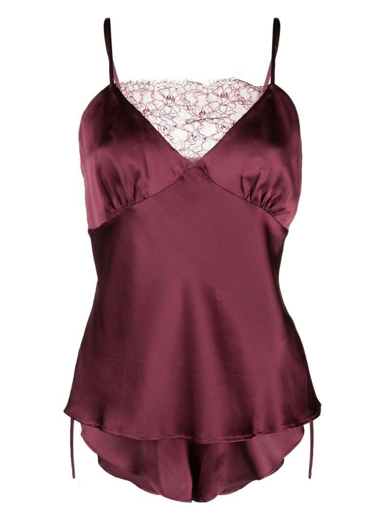 Purple Silk Camisole and Short Set