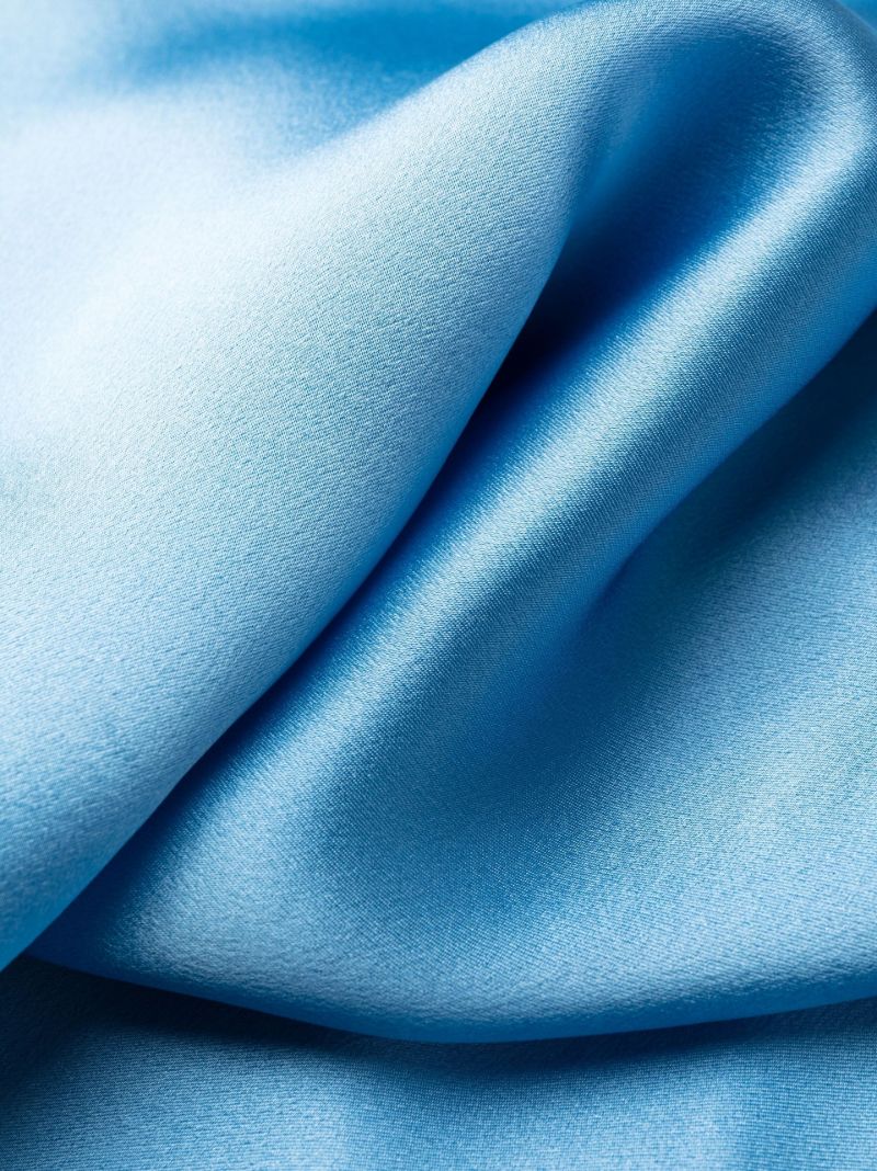 Blue Asymmetric Silk Slip Maxi Dress