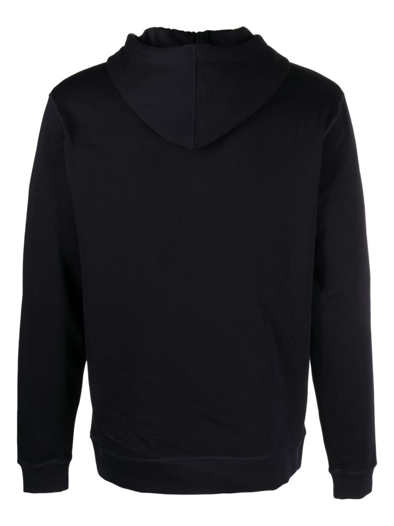 Navy Logo Print Hoodie
