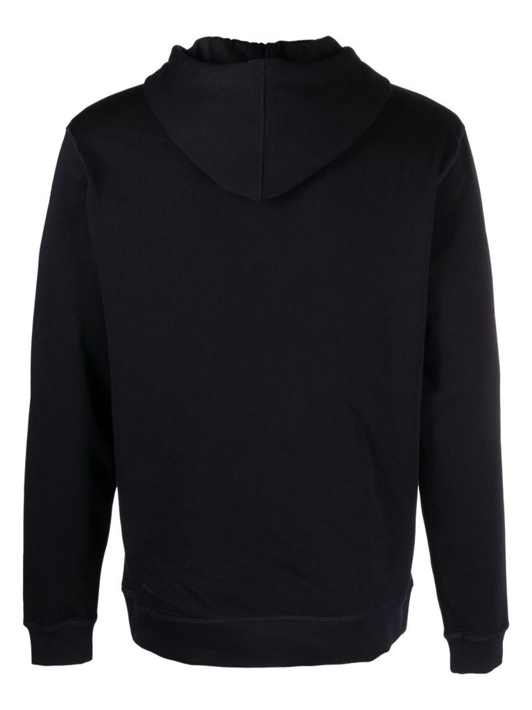 Navy Logo Print Hoodie