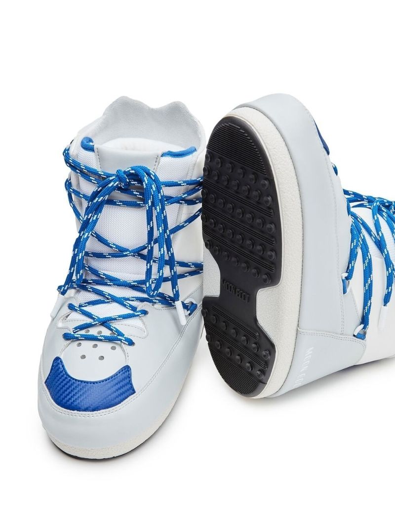 Blue Lace Up Sneaker Boots