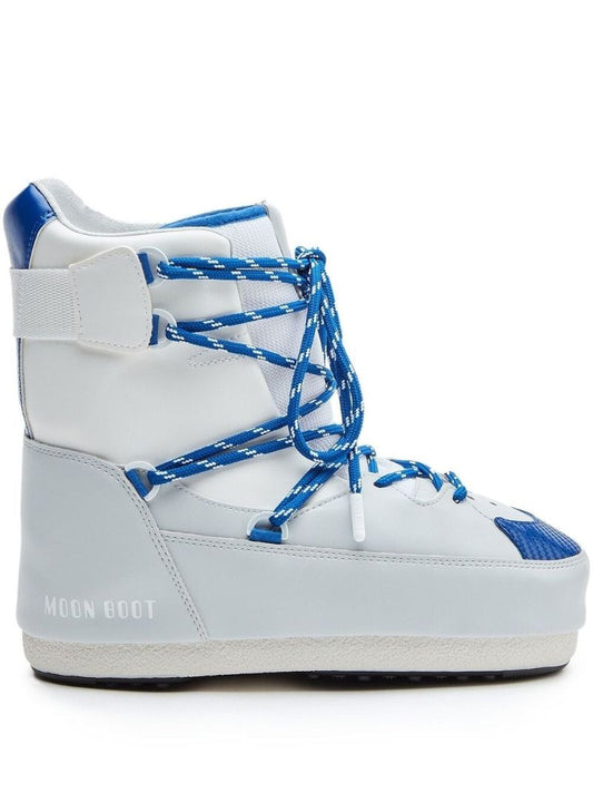Blue Lace Up Sneaker Boots