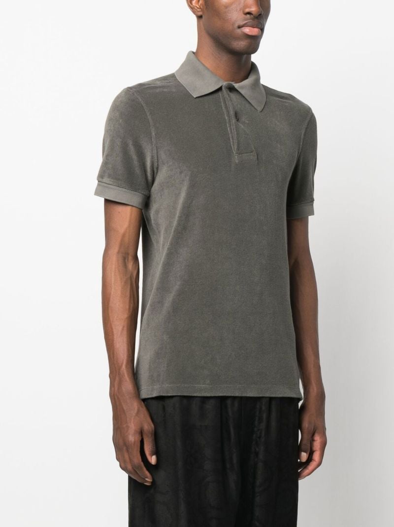 Grey Terrycloth Polo Shirt
