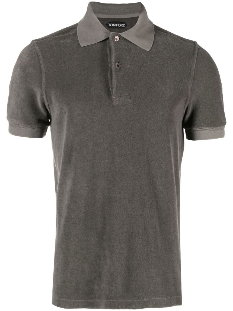 Grey Terrycloth Polo Shirt