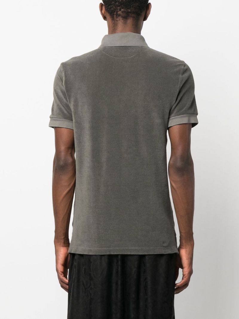 Grey Terrycloth Polo Shirt