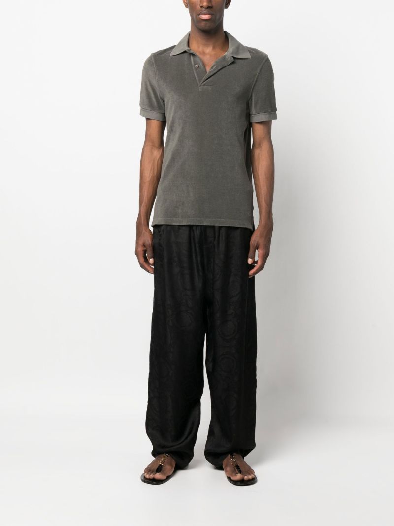 Grey Terrycloth Polo Shirt