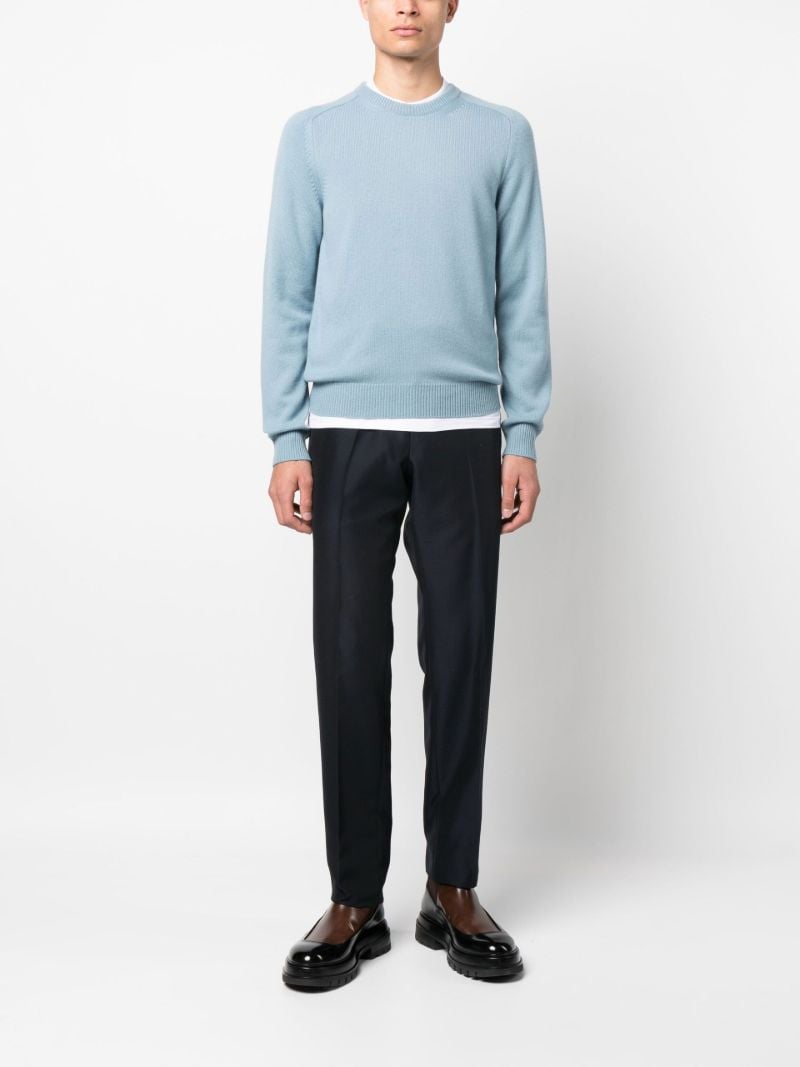 Blue Cashmere Crew Neck Sweater