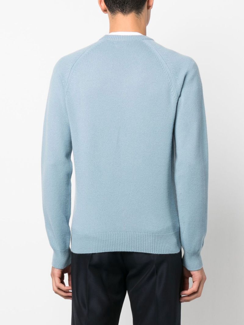 Blue Cashmere Crew Neck Sweater