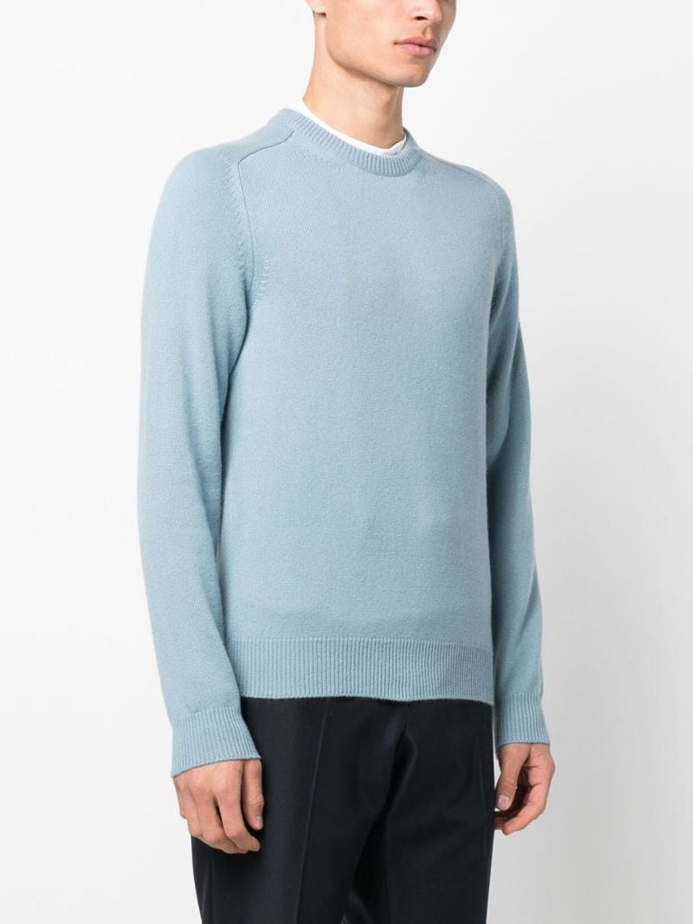 Blue Cashmere Crew Neck Sweater
