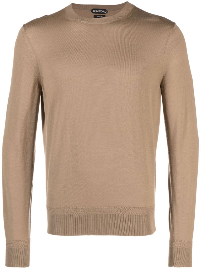 Neutral Fine Knit Wool Jumper