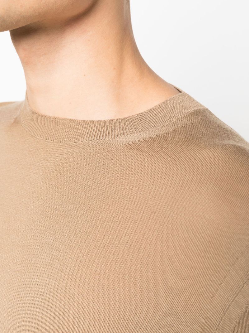 Neutral Fine Knit Wool Jumper