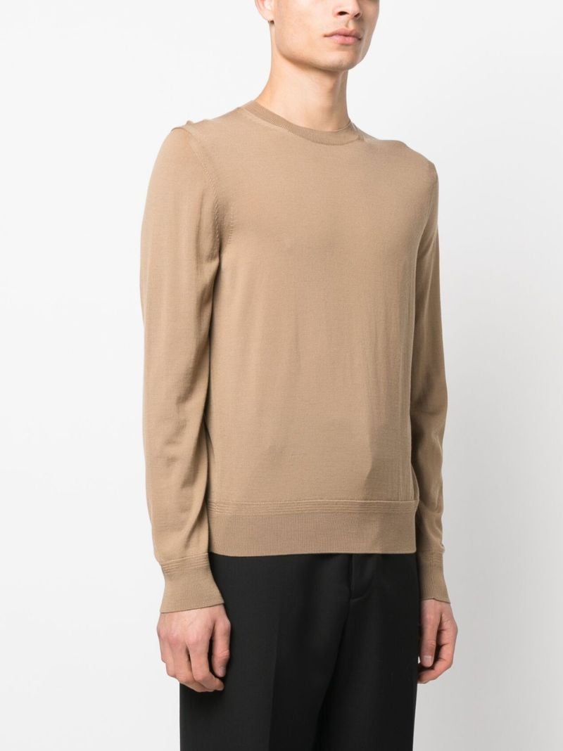 Neutral Fine Knit Wool Jumper